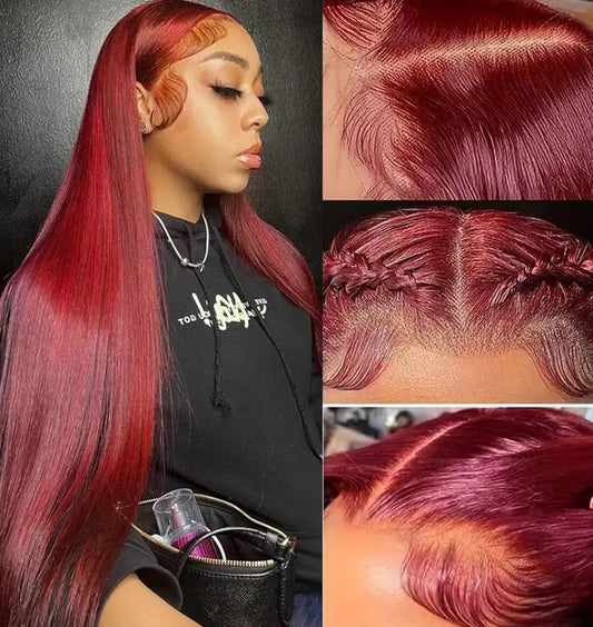 99J Burgundy 13x6 Straight HD Lace